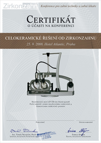 Zirkonzahn certifik&aacute;t